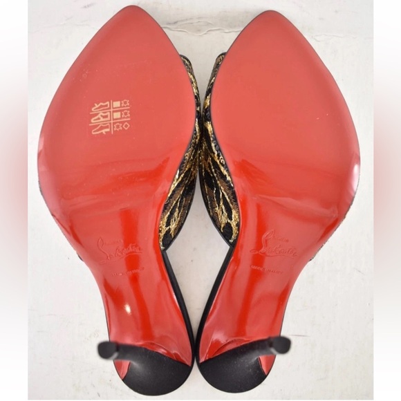 Christian Louboutin Miss Z Mule Ocelot 100 Black Backless Sandal Heel Pump 39 - Picture 16 of 16